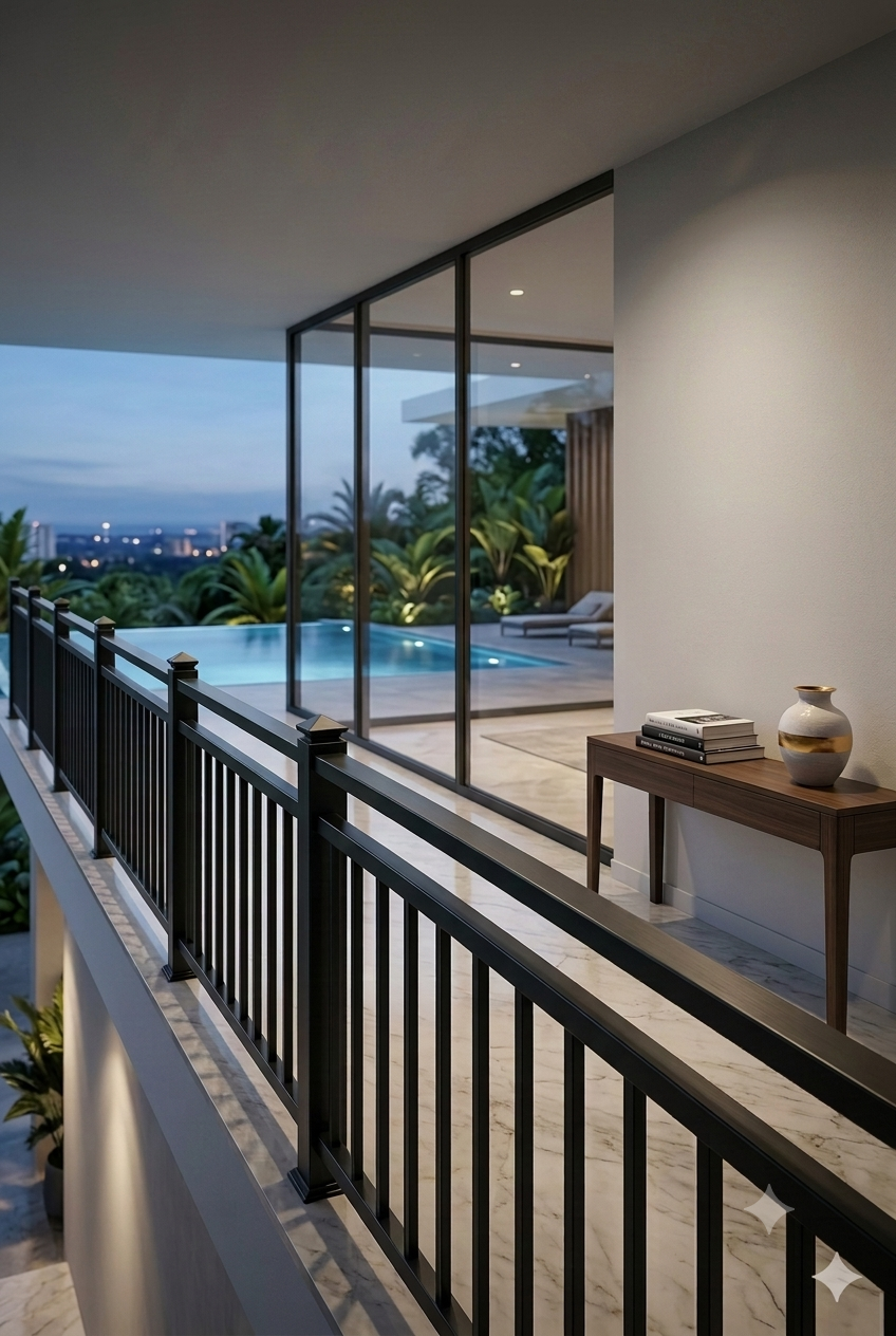 Luxury Balcony Vertical Picket Railing